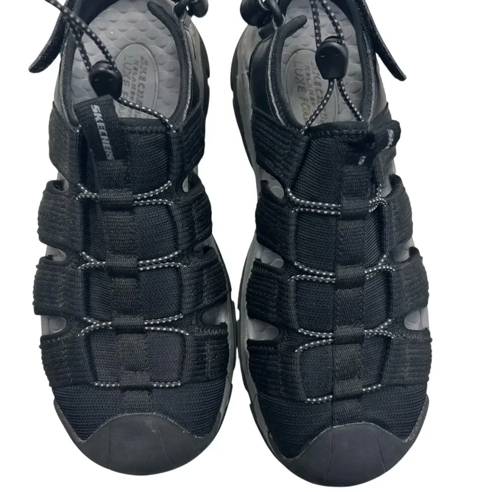 Skechers Men's Relaxed Fit Luxe Foam Black Athletic Shoes